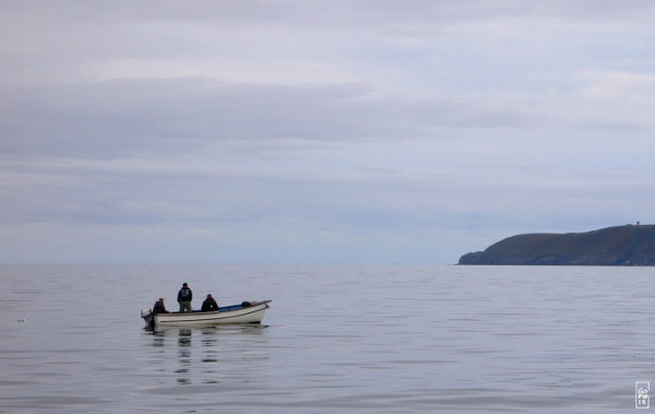 Fishing on a flat sea - Pêcheurs sur une mer plate